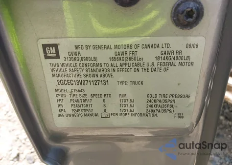 2007 Chevrolet Silverado 1500 Classic Ls from USA, damaged, VIN 2GCEC13V071127131